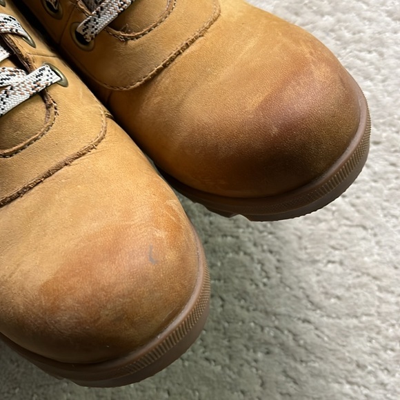 Sorel Lexie Lace-Up Wedge Boots Booties Felt Leather Joan of Arctic 8.5 - Picture 8 of 8